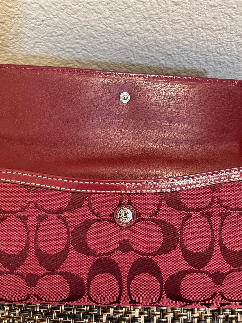 Coach Signature Wallet in Berry and Burgundy - Picture 8 of 8